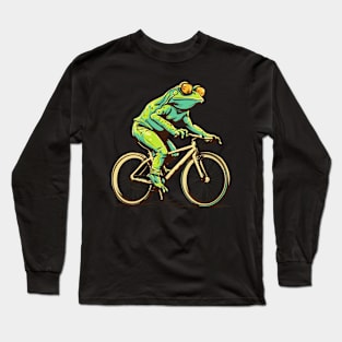 Funny Frog On A Bike Long Sleeve T-Shirt